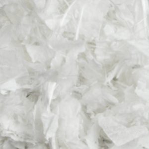 Witte Polyvlokken met vezels